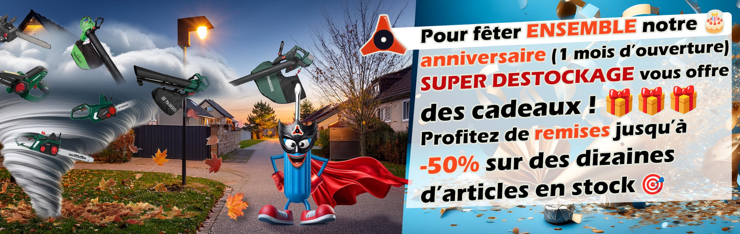 Tempête d'automne sur les prix pour notre anniversaire !